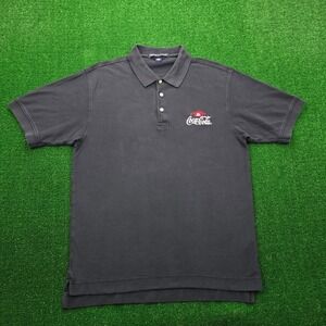 Coca Cola Polo Shirt Mens Large Black Short Sleeve Employee Uniform Work Wear
